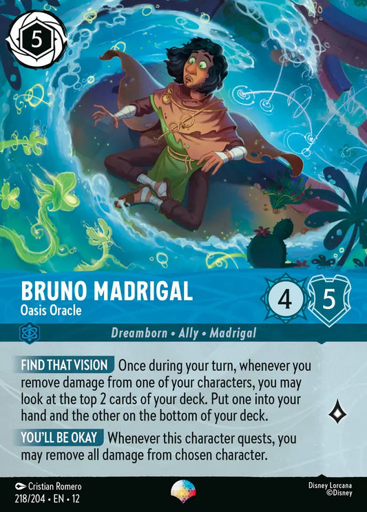 Bruno Madrigal - Oasis Oracle - 218/204 - Epic - Wilds Unknown - Disney Lorcana