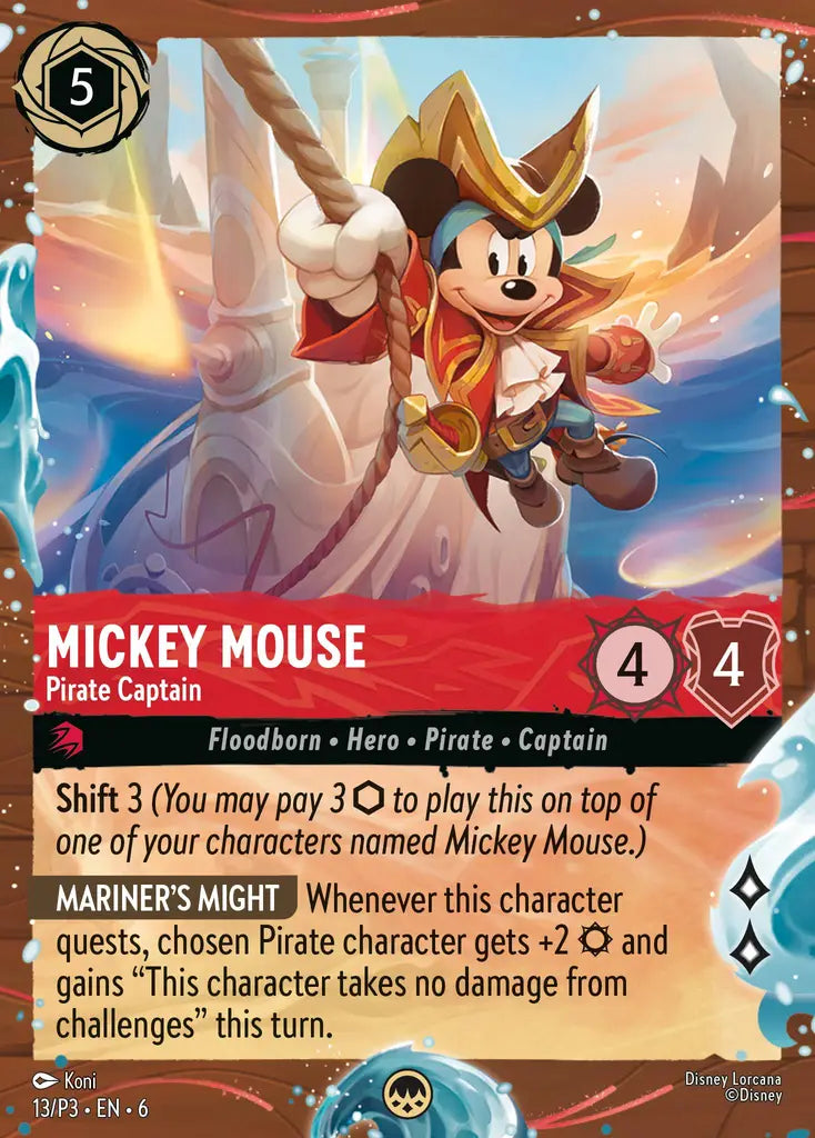 Mickey Mouse - Pirate Captain - 13/P3 EN6 - Promo - Disney Lorcana