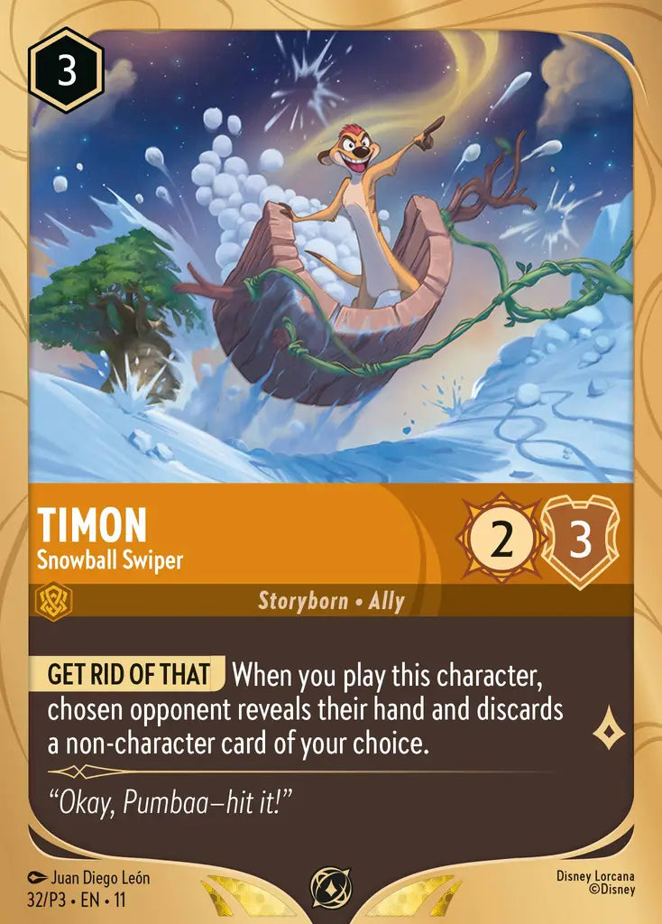 Timon - Snowball Swiper - 32/P3 EN11 - Promo - Disney Lorcana