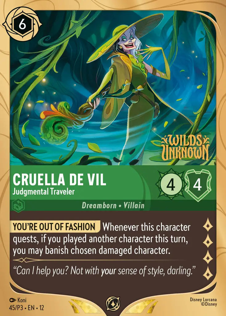 Cruella De Vil - Judgmental Traveler - 45/P3 EN12 - Promo - Disney Lorcana