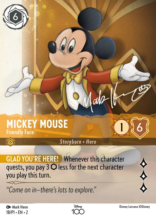 Mickey Mouse - Friendly Face - 18/P1 - Promo - Disney Lorcana