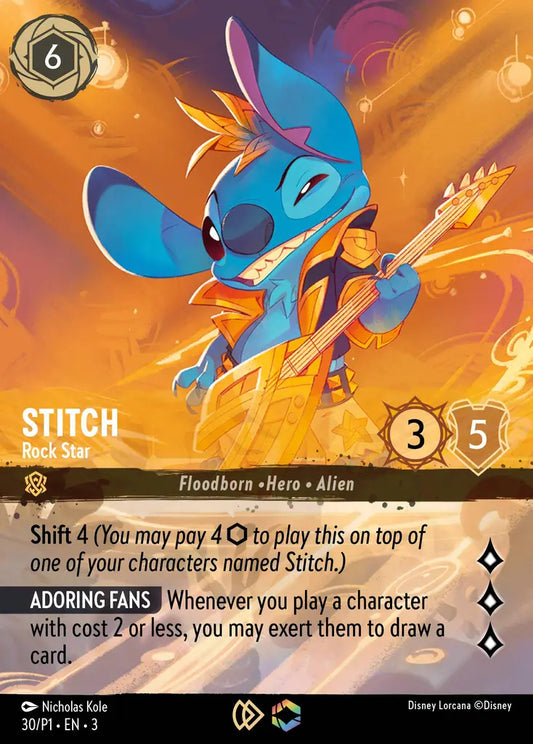 Stitch - Rock Star - 30/P1 - Promo - Disney Lorcana