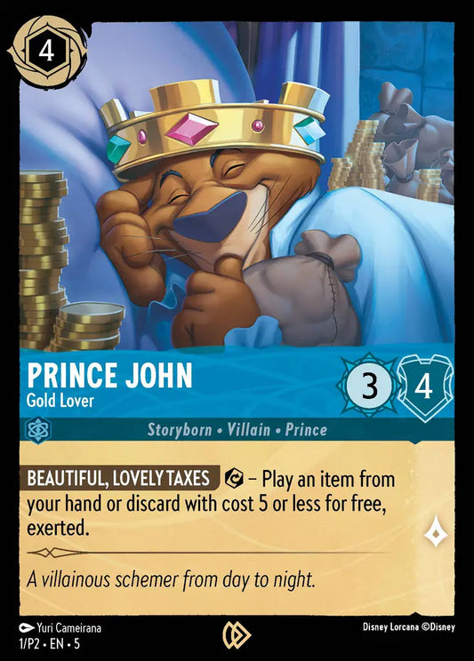 Prince John - Gold Lover - 1/P2 - Promo - Disney Lorcana