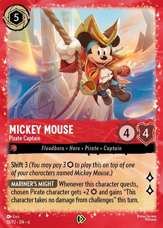 Mickey Mouse - Pirate Captain - 18/P2 - Promo - Disney Lorcana